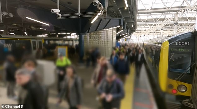 The team had waited for the man at Waterloo and stopped him as passengers got off the train