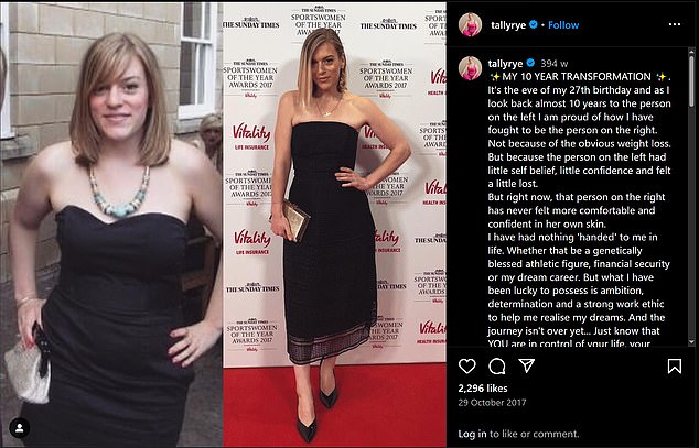 Tally’s 10-year transformation from 2017, when she charted her weight loss on Instagram