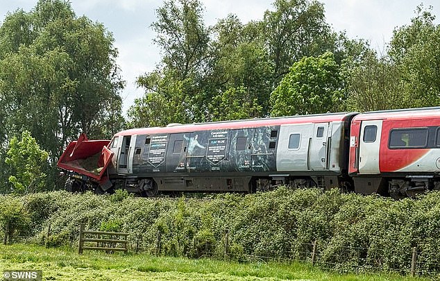 Fortunately the train, which was carrying 66 passengers, was not derailed, but the tractor's trailer was all but destroyed