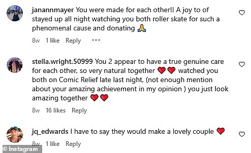 Amid Gethin's gushing words for Helen, fans couldn't help but notice the chemistry between the pair as they took to the comments to suggest Helen and Gethin 'belong together'
