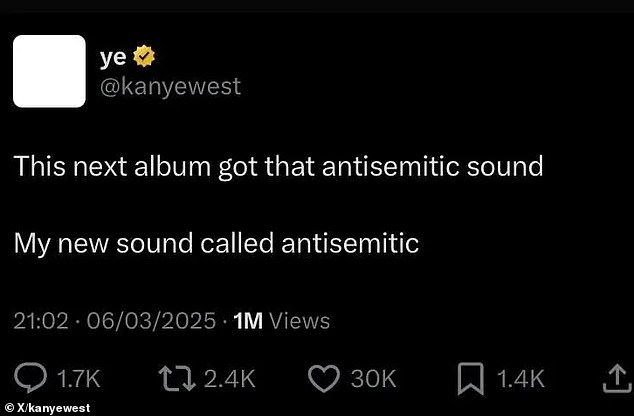 It's unclear if Ye's 11th studio album Bully - reportedly dropping June 15 - will still have 'that anti-Semitic sound' he promised on March 6