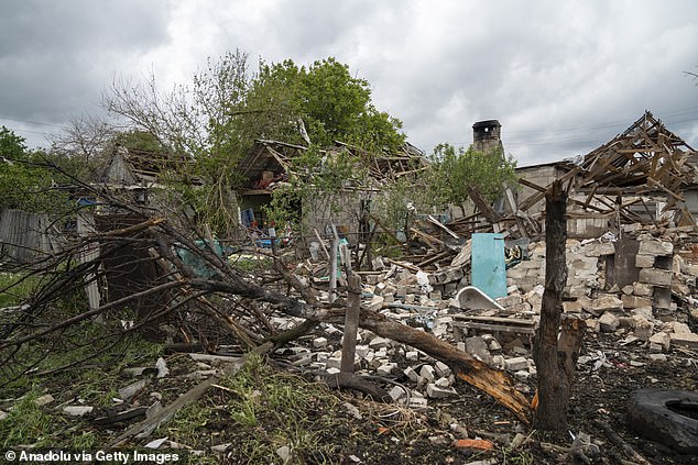 A view of the destruction after a Russian shelling on the private sector in Kramatorsk, Donetsk Oblast, Ukraine on May 20, 2025