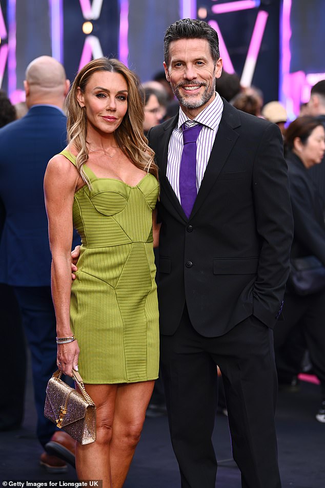 Liberty X hitmaker Michelle Heaton displayed her toned physique in a green mini dress as she posed with her husband Hugh Hanley