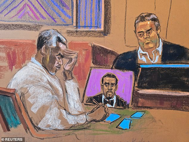 As Kaplan testified about what he had seen during his time as Diddy's assistant, the rapper was seen grabbing his head