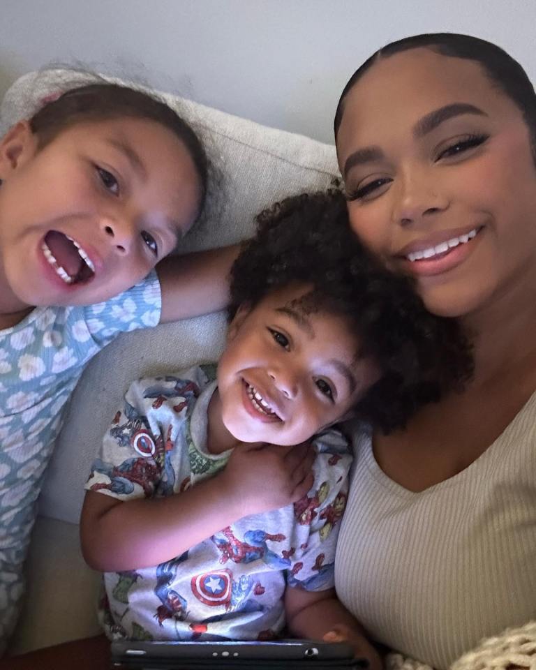 Cheyenne Floyd with her two children.
