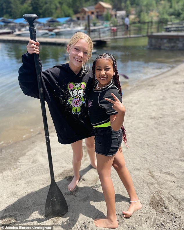 'Our kids are best friends. To be on set, it just felt kind of natural,' Simpson explained in reference to her daughter Maxwell, 13, and Kim's daughter North, 12