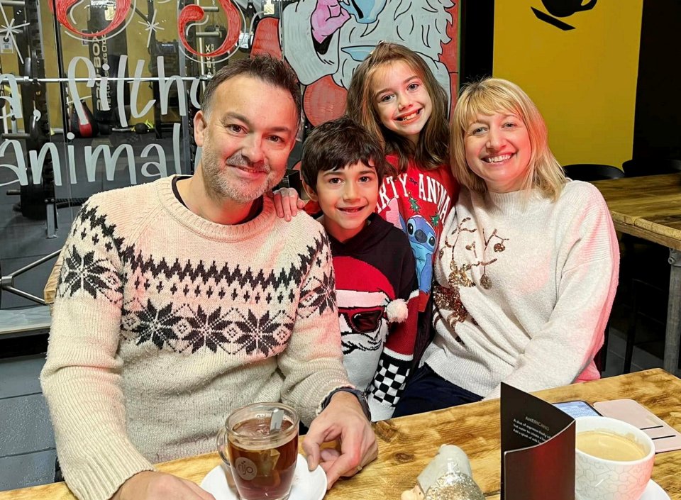 A terminally ill father with his family.