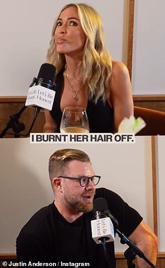 Justin opened up on the shocking mishap on the Let's Be Honest podcast on Tuesday (pictured with co-host Kristin Cavallari)
