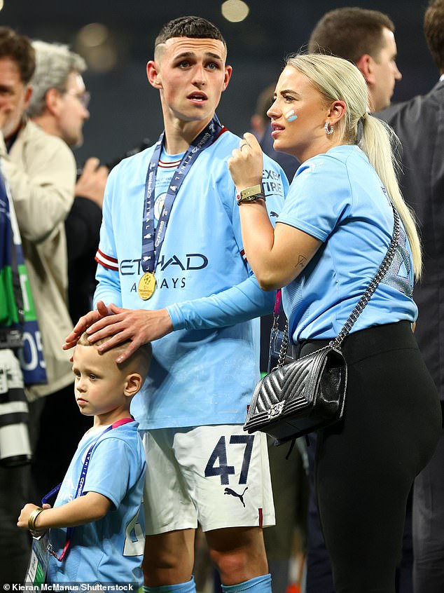 Rebecca and Ronnie celebrated with Foden after Manchester City beat Inter Milan at the UEFA Champions League in 2023