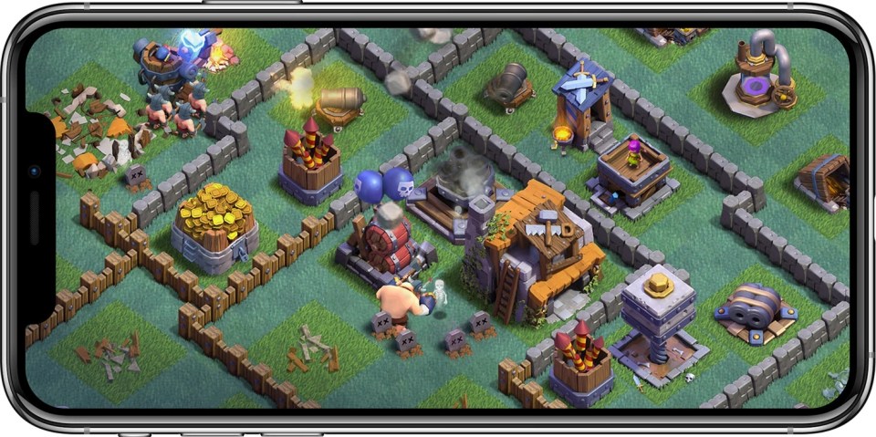 Clash of Clans gameplay on a smartphone.