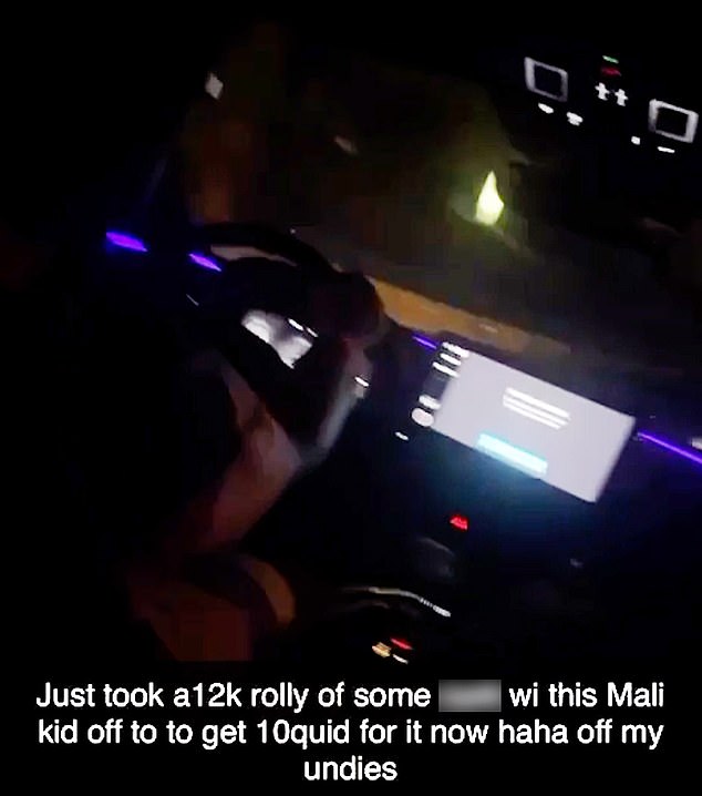 6AM: A brief video clip is shown of him in the back of the car, claiming how he 'took' a £12,000 watch