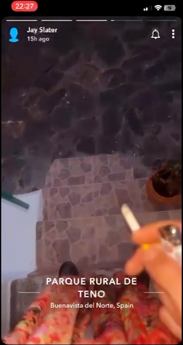 7am: Jay sent friend Josh Forshaw a short clip showing himself smoking a cigarette while looking at the view from the AirBnb