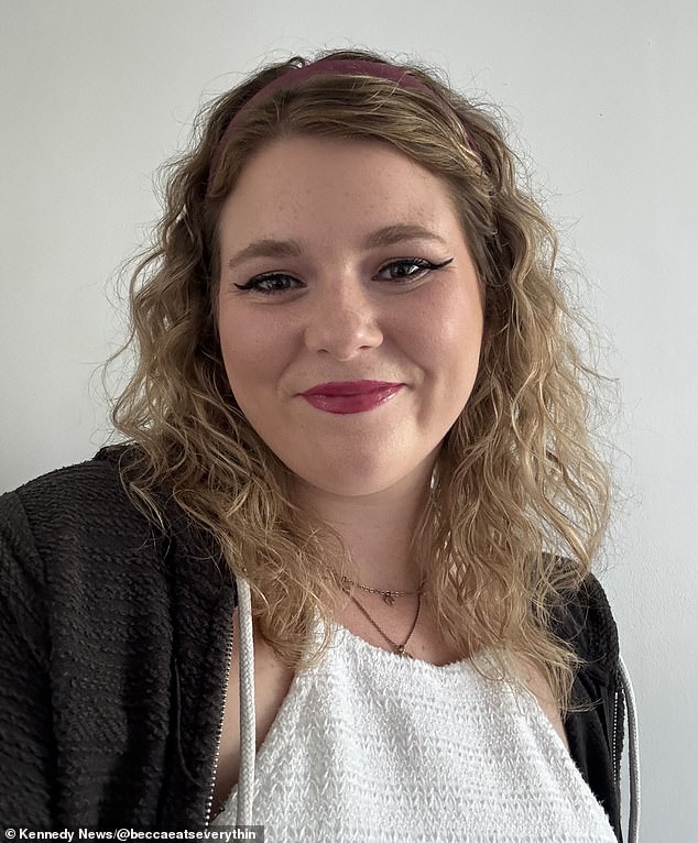 Becca (pictured) has gained followers online thanks to her 'honest food reviews'