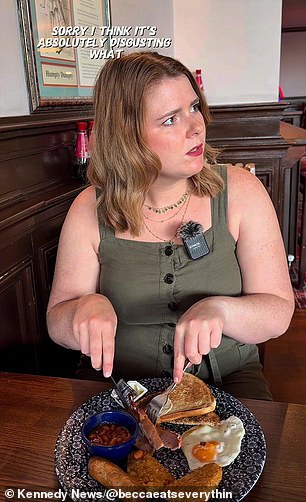 A stranger, who wasn't shown on camera, called her 'disgusting' and a 'f***ing piglet'