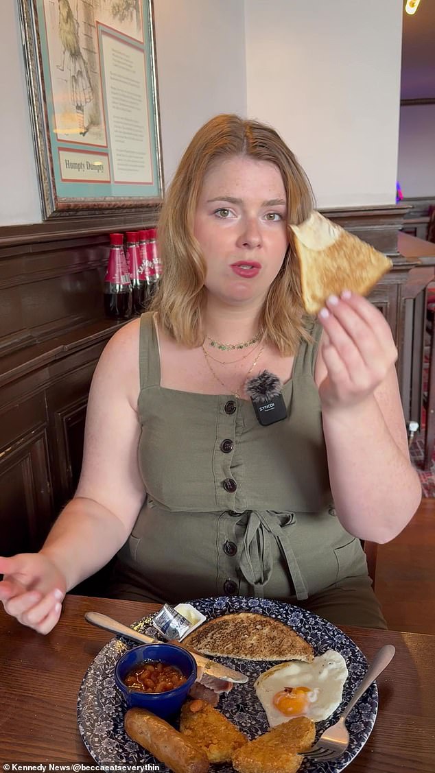 Becca had ordered 20 plates of food and was just tucking into a full English when the rant started