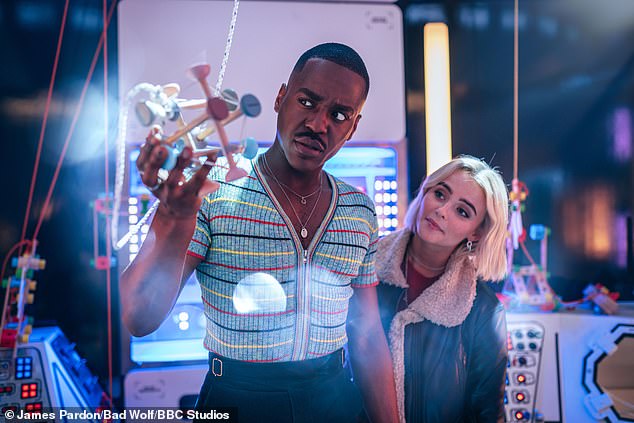 The long-running sci-fi show has suffered a huge drop in ratings of late, with fans said to be fed up of the injection of woke storylines [Ncuti pictured with co-star  Millie Gibson]