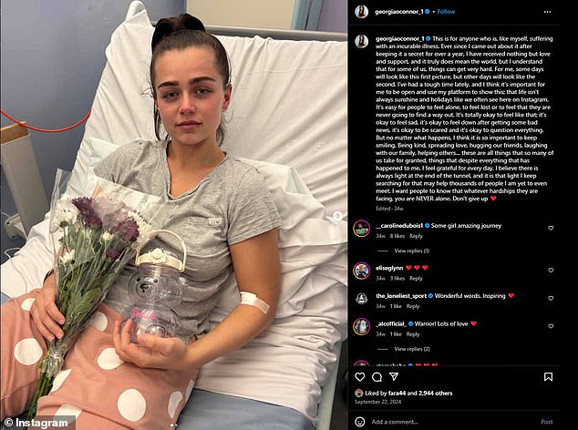 A separate post from September 2024 from O'Connor details her battle with Ulcerative Colitis prior to her cancer diagnosis