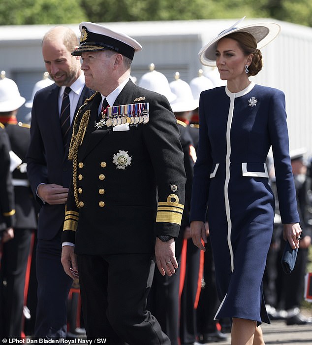 The Prince and Princess of Wales and the Second Sealord Vice Admiral Sir Martin Connell