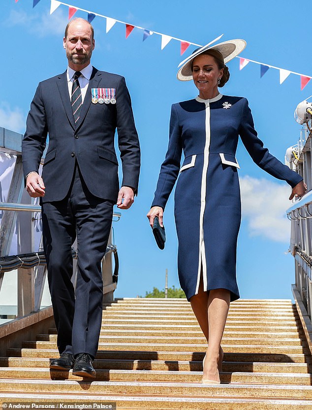 The Princess and the Prince of Wales (pictured) attending the ship's naming ceremony