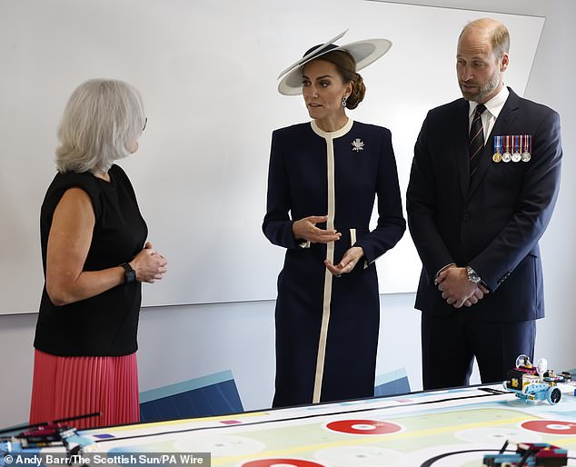 The Prince and Princess of Wales, known as the Duke and Duchess of Rothesay when in Scotland, during a visit to the BAE Systems' Shipbuilding Academy