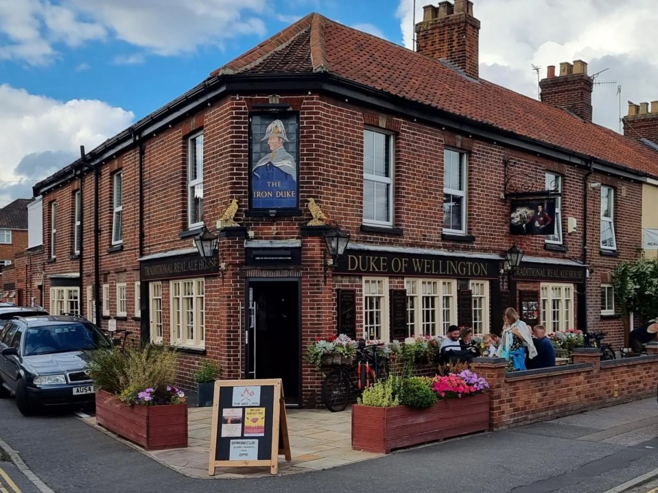 The Duke of Wellington pub.