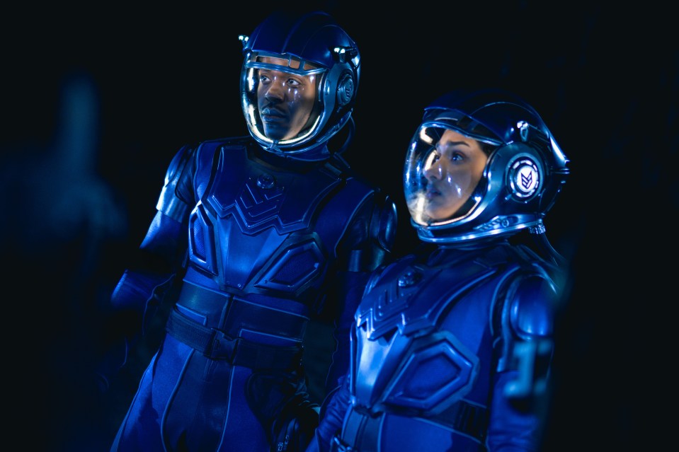 Ncuti Gatwa and Belinda Chandra in Doctor Who season 2 promotional image.