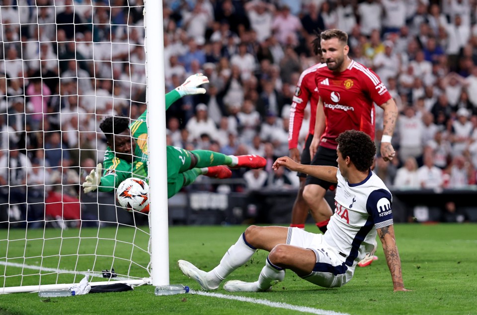 Brennan Johnson of Tottenham Hotspur scoring a goal.