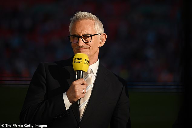 Gary Lineker, pictured at the FA Cup final last weekend, will not present the BBC's coverage of the 2026 World Cup as planned
