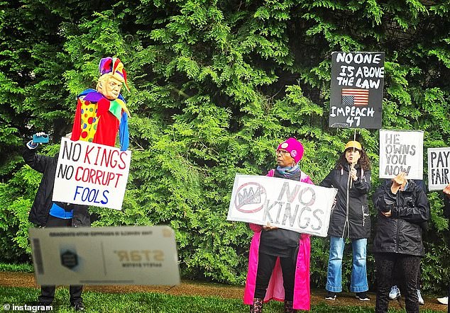 Protesters outside of Trump's golf club