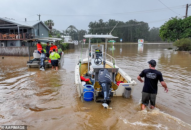 The rain and flooding has moved further south but many communities on the mid-north coast remain cut-off by road
