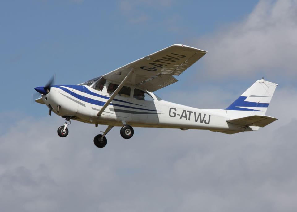 Reims-Cessna F172F Skyhawk in flight.
