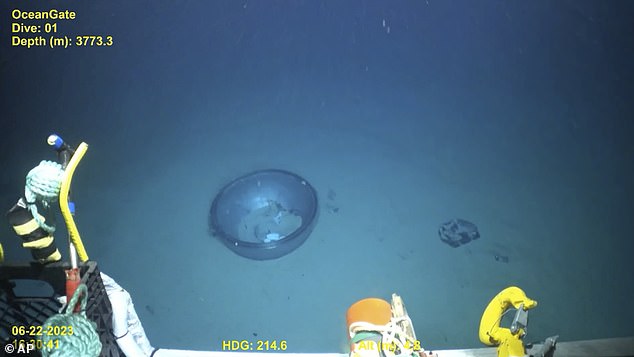 Remains of the Titan submersible on the floor of the Atlantic Ocean in 2023 after the accident