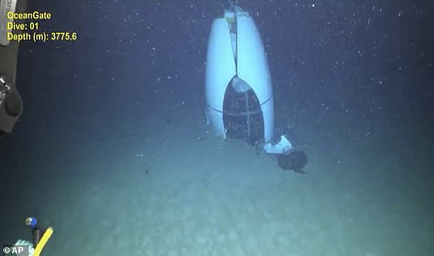 Remains of the Titan submersible on the floor of the Atlantic Ocean after the accident in 2023