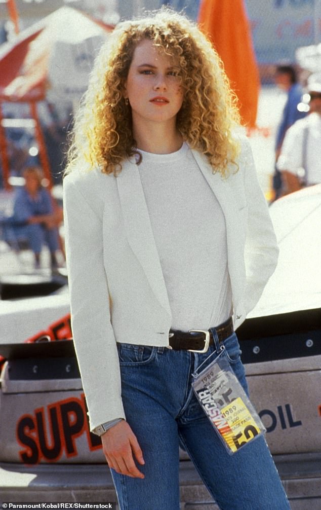 The 57-year-old Aussie icon first turned heads with her stunning natural strawberry-blonde curls in hits like Dead Calm (1989) and Days of Thunder (1992, pictured), where she starred opposite her then-future husband Tom Cruise