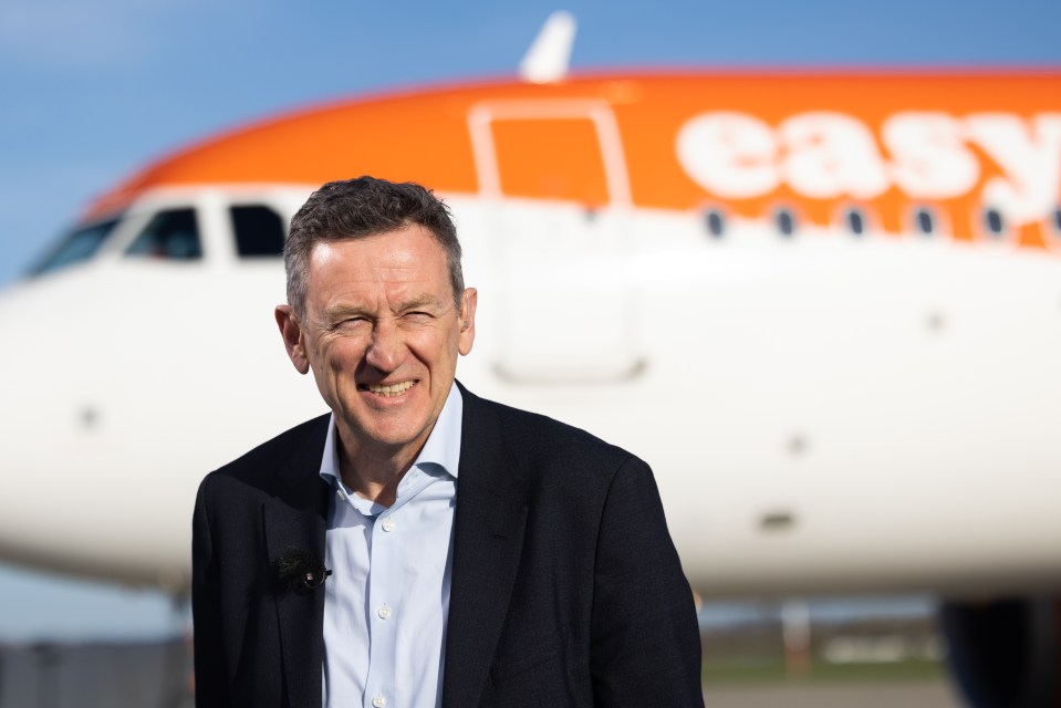 Kenton Jarvis, EasyJet CEO, in front of an EasyJet plane.