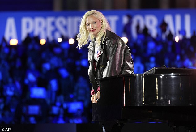 Gaga looks rather overwhelmed by the noise and people around her and offers a quick 'goodbye' without really making eye contact with Jenna or Zendya. Seen here in 2024