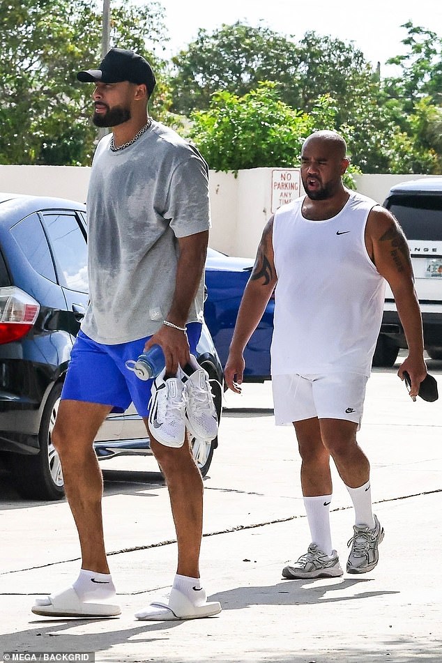 Kelce was working out with his friends in Miami during a humid day in The Sunshine State