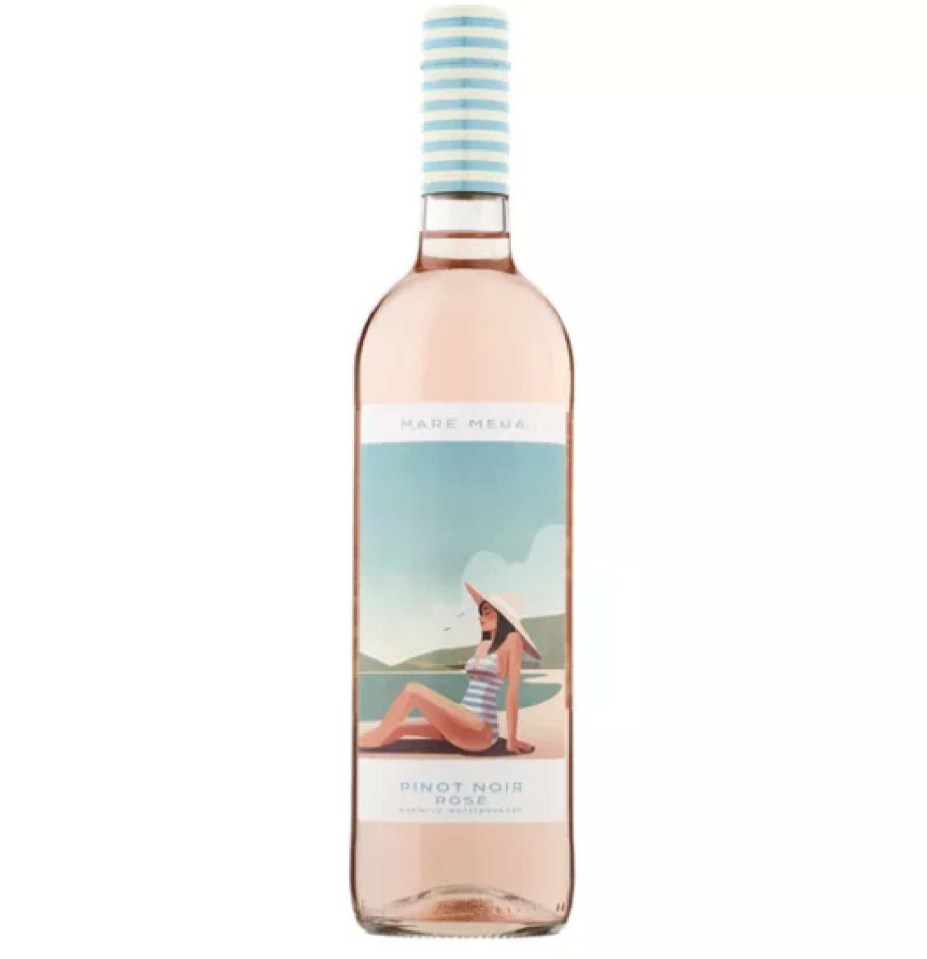 Bottle of Maremma Pinot Noir Rosé wine.