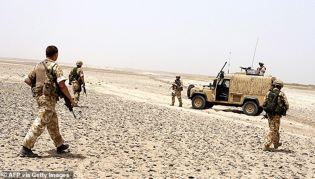 British Troops newly arrived in Afghanistan patrol in lightly protected Snatch Land Rovers in Helmand Province.