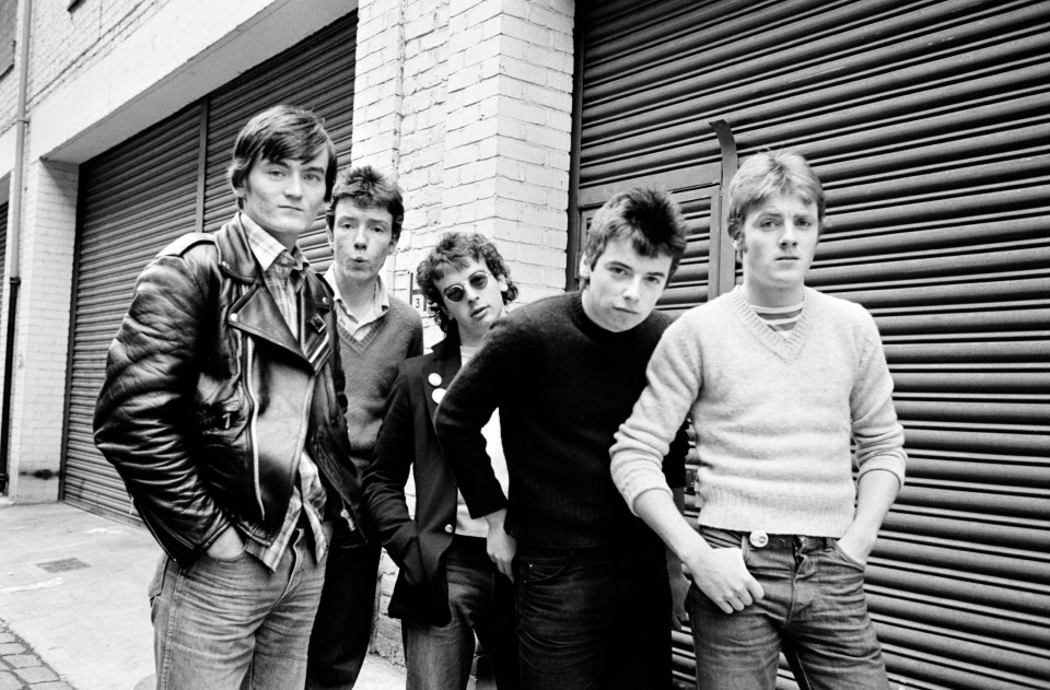 Black and white photo of the Undertones band.