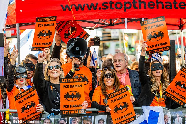 During the march, pro-Palestinians clashed with a smaller counter-protest, organised by the group Stop The Hate, in Piccadilly Circus