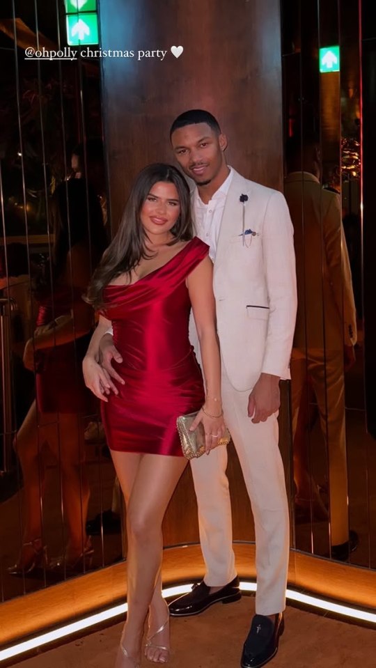 Matilda Draper and Roman Hackett at a Christmas party.