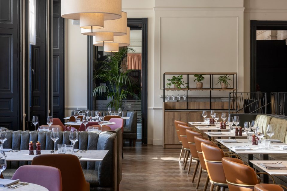 Interior of Apex Waterloo Place restaurant in Edinburgh.