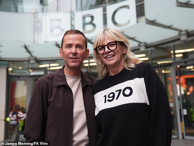 Zoe Ball was another BBC star to reveal a major career update after she stepped down as host of the BBC Radio 2 Breakfast Show. She was replaced by the cheaper Scott Mills (left)