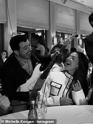 She let her hair down and was seen singing with a live band
