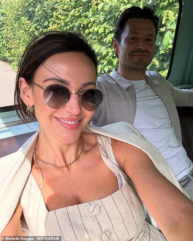 Seen with husband Mark Wright