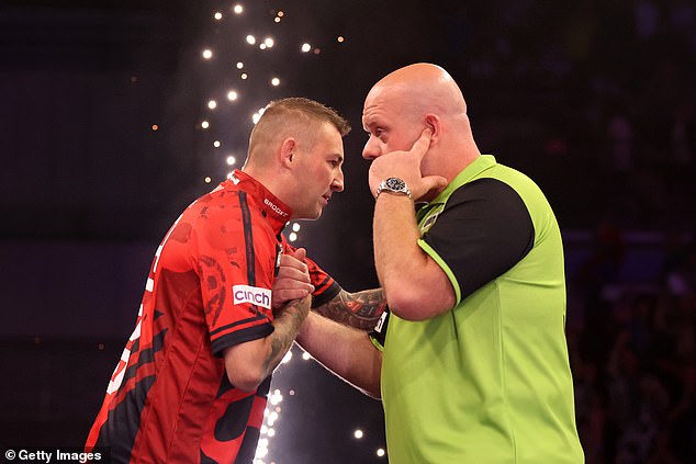Nathan Aspinall, who beat Van Gerwen in Sheffield, claimed the star 'didn't look himself'