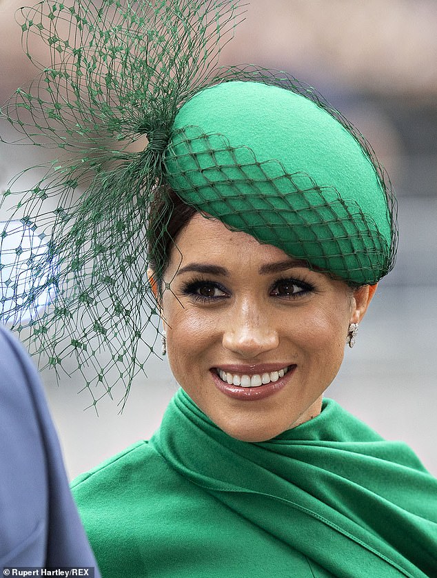 Meghan Sussex looked beautiful in bold green Emilia Wickstead for her last official Royal engagement at Westminster Abbey in March 2020