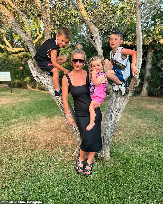 The TV personality shares Ernie, nine, Louis, eight, and three-year-old daughter Elsie, with her ex-husband Richie