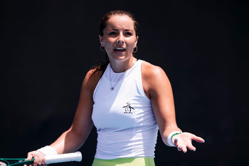 Jodie Burrage, British tennis player, at the Australian Open.